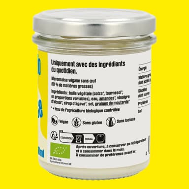 Mayonnaise végane 6 x 160 ml étiquette 2