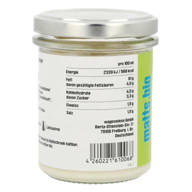 Vegane Knoflook Aioli 6 x 160 ml etiket 2