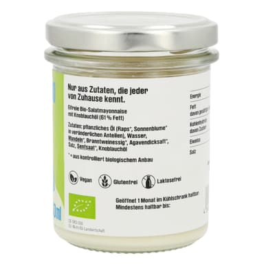Vegane Knoflook Aioli 6 x 160 ml etiket 3