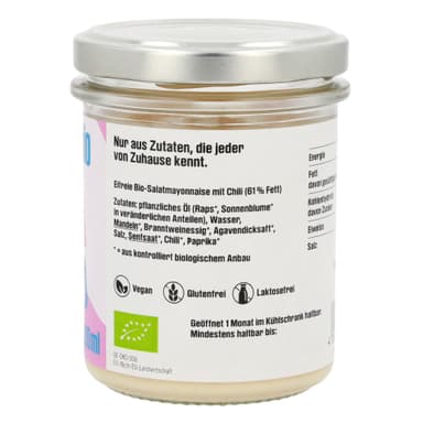 Vegane Chili Mayo 6 x 160 ml Etikett 2
