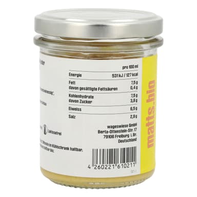 Bio-Mosterd Middelscharp 6 x 160 ml etiket 3