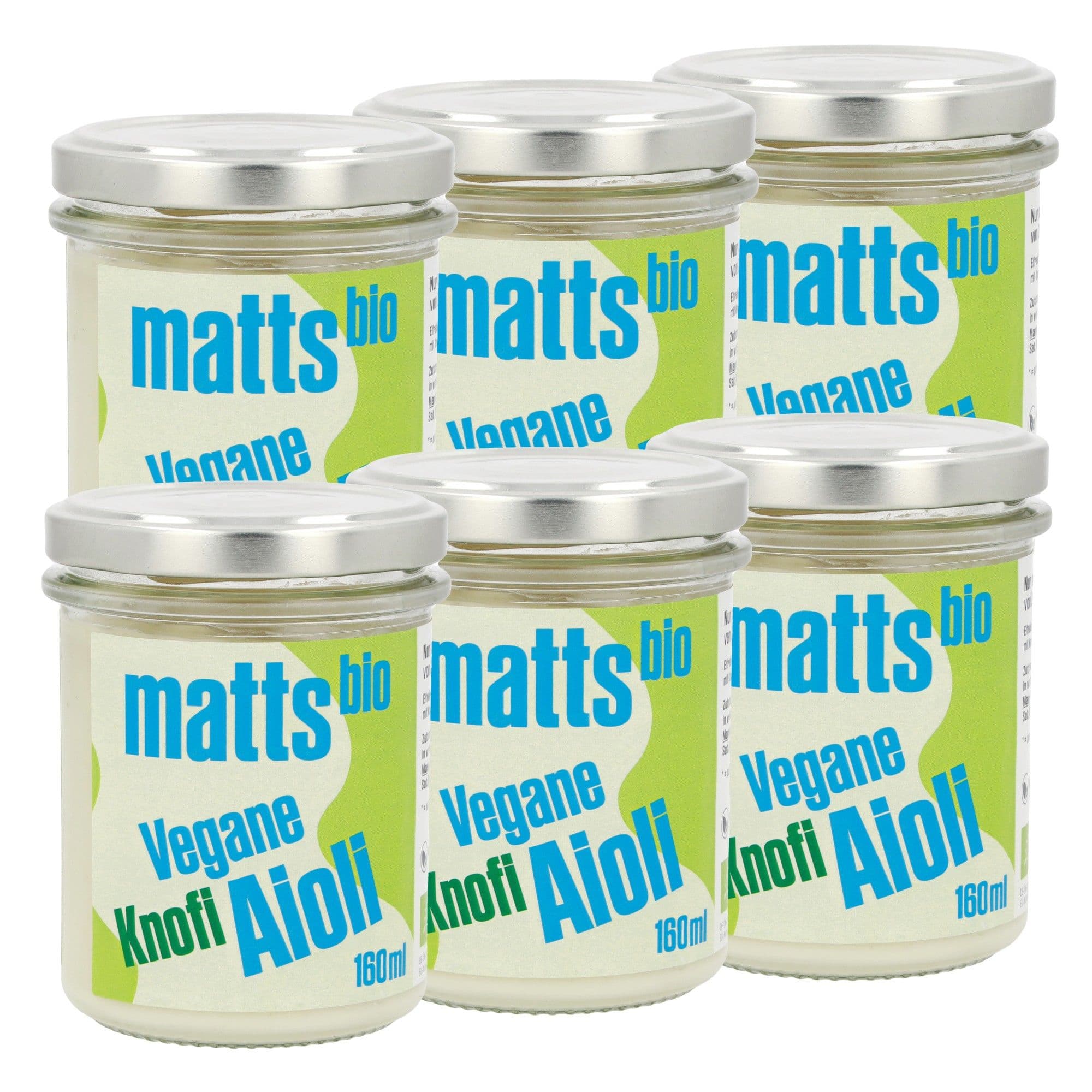Vegane Bio Knofi Aioli 6 x 160ml Etikett